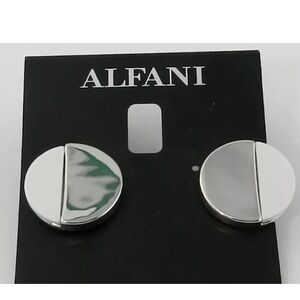 Alfani Silver Tone Acrylic Round Button Post Earrings